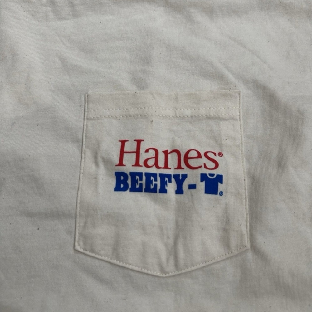 RARE NWT Hanes Beefy-T Pocket T-Shirt with Beefy T Bull Logo Size XL Men's - Picture 3 of 6
